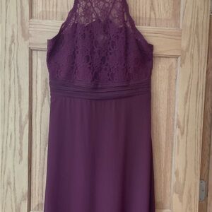Beautiful Bill Levkoff Plum Lace Maxi Dress